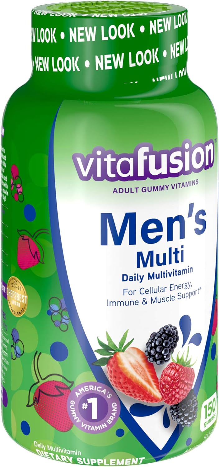 Adult Gummy Vitamins for Men, Berry Flavored Daily Multivitamins for Men With Vitamins A, C, D, E, B6 and B12, America’s Number 1 Gummy Vitamin Brand, 75 Day Supply, 150 Count