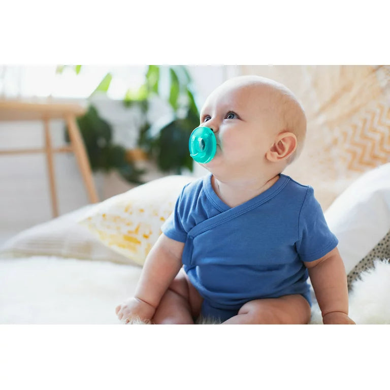 Soothie Pacifier, Green, 0-3 Months, 4 Pack