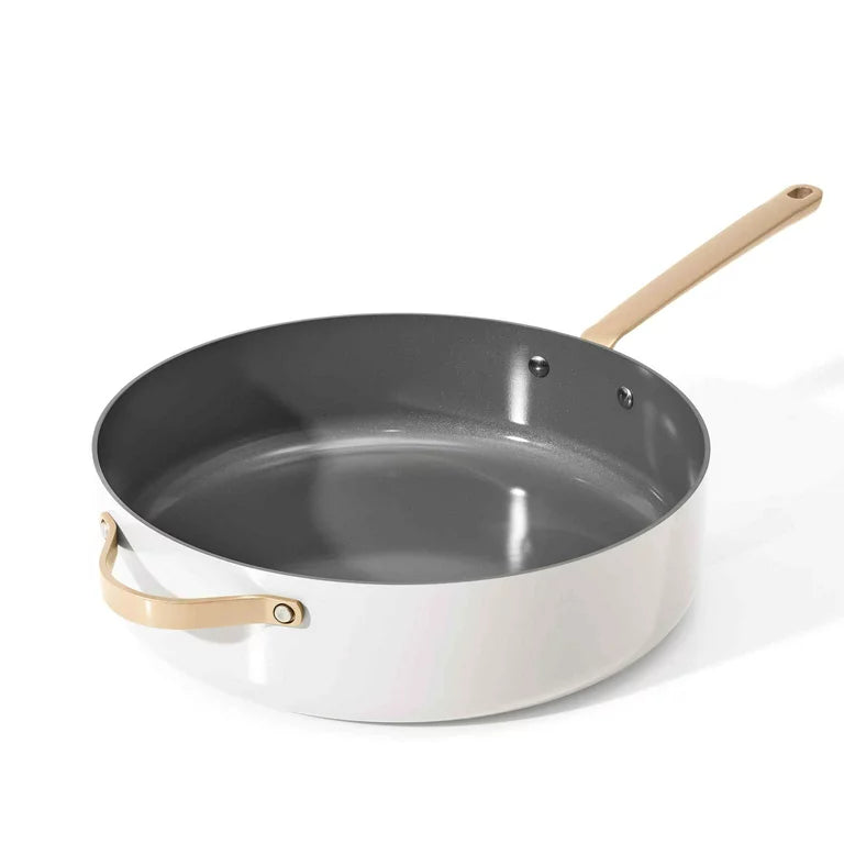 5.5 Quart Ceramic Non-Stick Sauté Pan, White Icing by Drew Barrymore