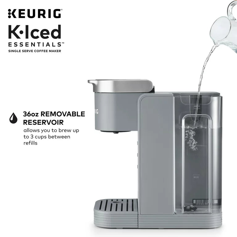 K-Iced Essentials Gray Iced and Hot Single-Serve K-Cup Pod Coffee Maker