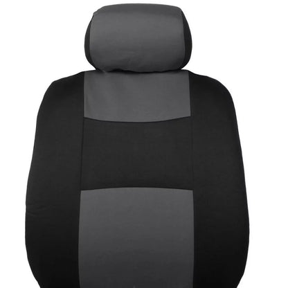 PolyPro Car Seat Covers Full Set, Charcoal Gray Two-Tone Front and Rear Split Bench Seat Covers for Cars Trucks SUV