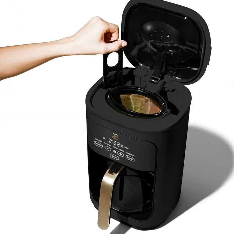 14-Cup Programmable Drip Coffee Maker with Touch-Activated Display, Black Sesame by Drew Barrymore