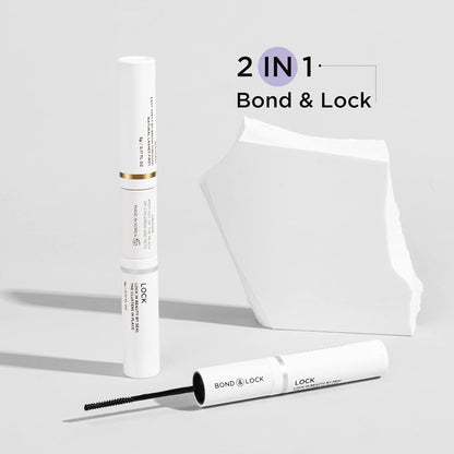 Lash Bond and Seal, Cluster Lash Glue for Individual Cluster Lashes DIY Eyelash Extensions Latex Free Aftercare Sealant with Mascara Wand Super Strong Hold 72 Hours