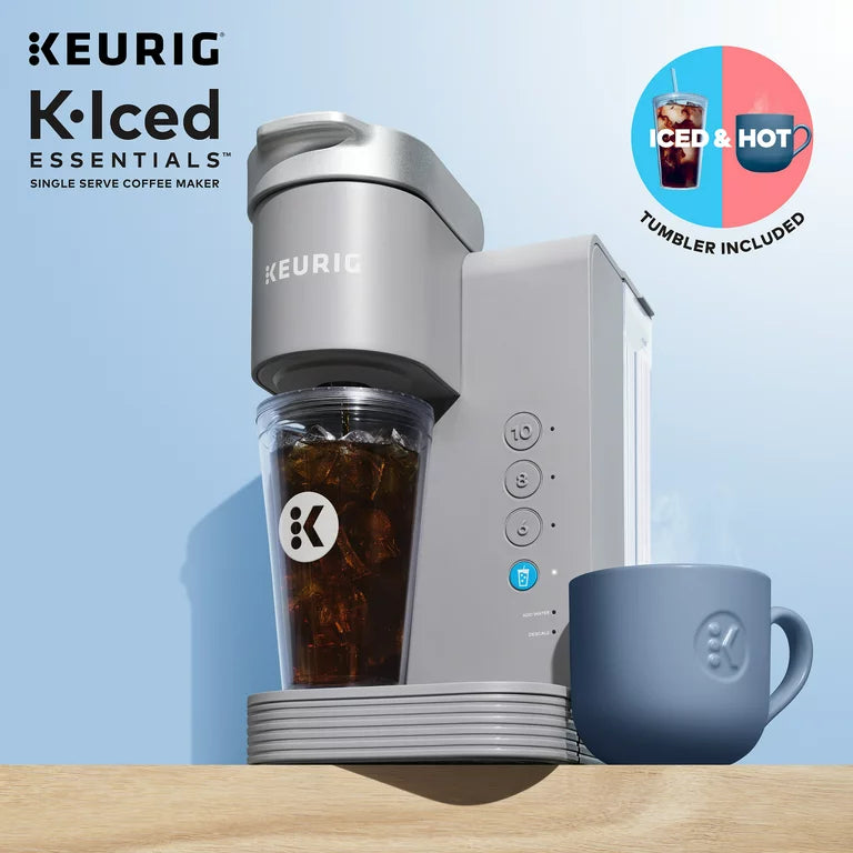 K-Iced Essentials Gray Iced and Hot Single-Serve K-Cup Pod Coffee Maker