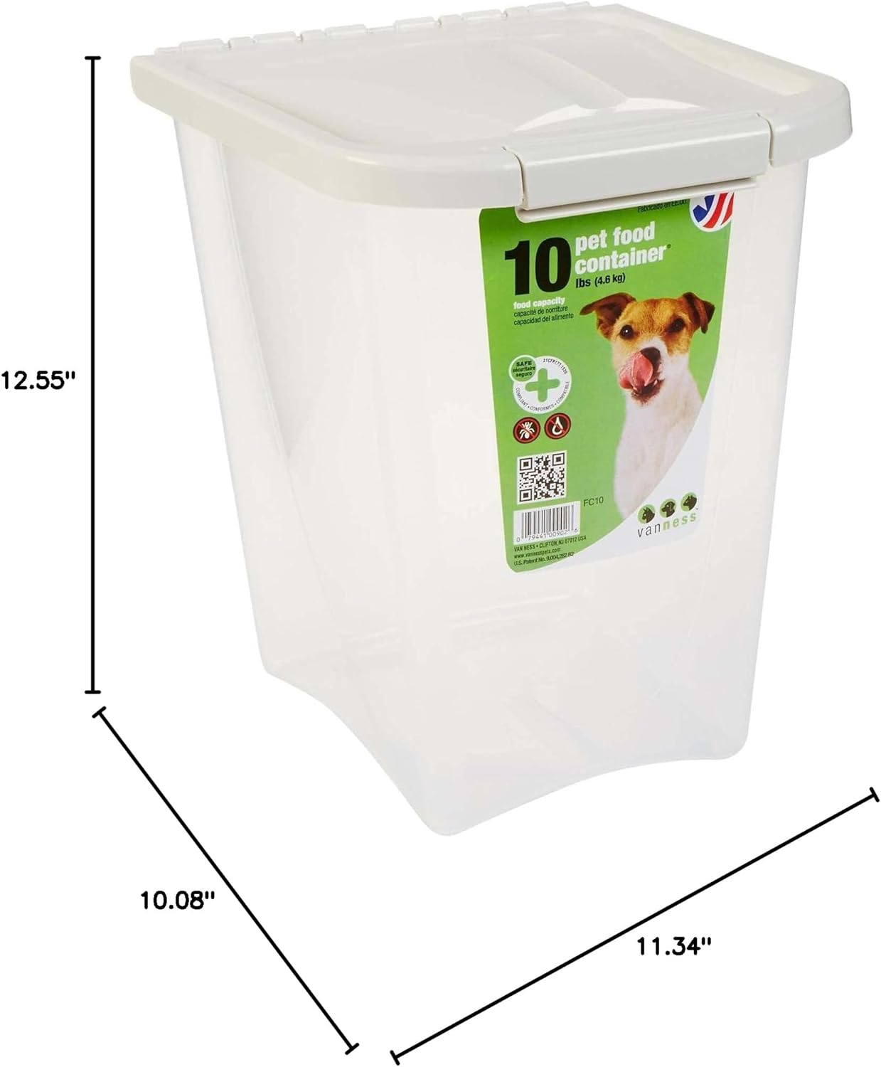 10-Pound Food Container with Fresh-Tite Seal (FC10) white