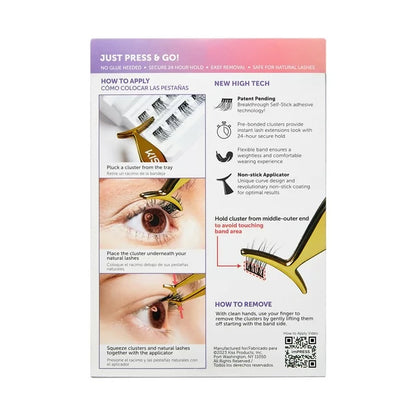 imPRESS Press-On Falsies Eyelash Clusters Kit, Natural, Black, 20 Clusters